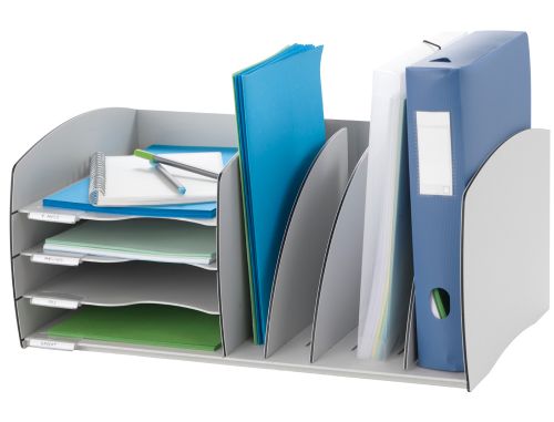 Organizador de armario paperflow cinza composto por espaco de arquivo e 4 tabuleiros 245 x 593 x 340 mm , Paperflow , 38893 , 3660141120264